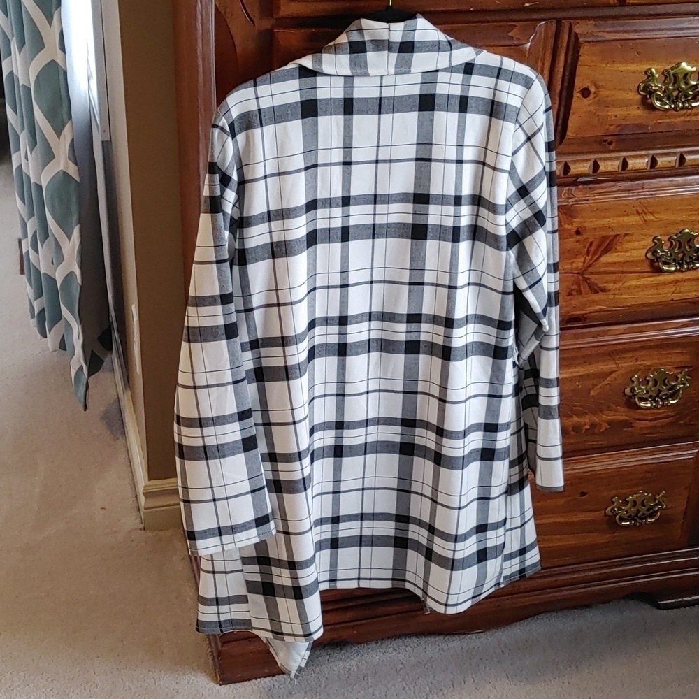 NWT Le Chateau Plaid Waterfall Collar Blazer Jacket - Picture 9 of 12